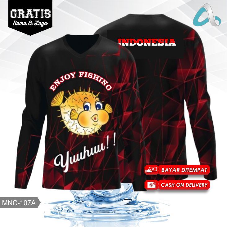 Baju Mancing GRATIS Nama & Logo - Jersey Mancing Lengan Panjang