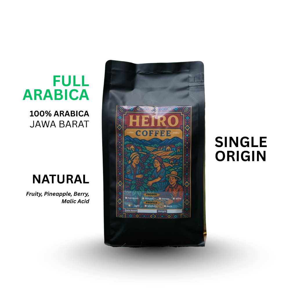

Heiro Coffee - Biji Kopi NATURAL 100% Arabika 100g / Bubuk Roasted Coffee Bean Filter Single Origin