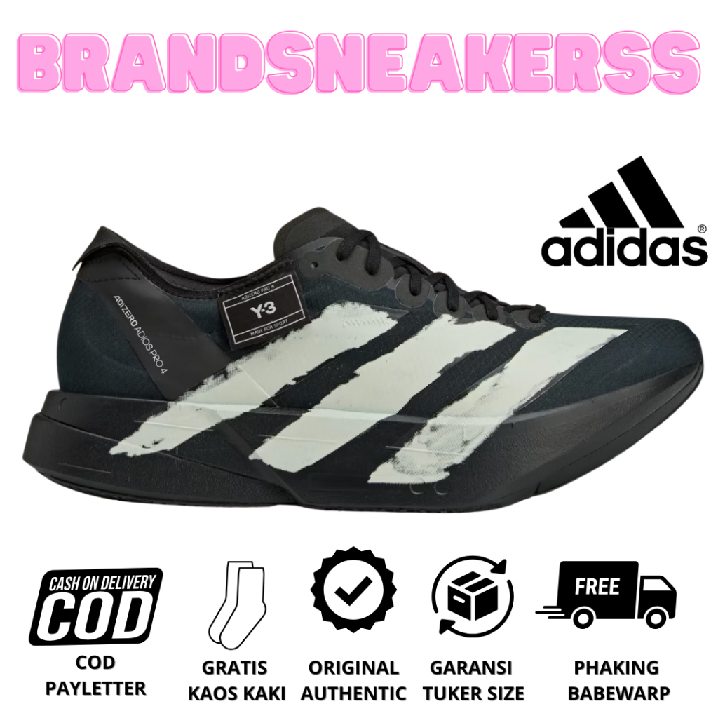Sepatu Running Pria Adidas Adizero Adios Pro 4 Y 3 Yohji Yamamoto Black Off White Original