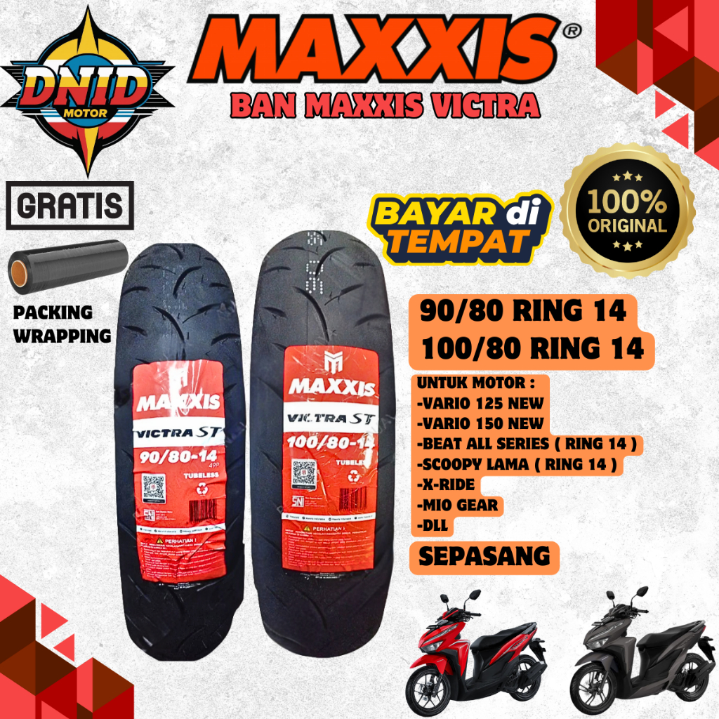 BAN DEPAN BELAKANG MOTOR BEAT / VARIO 150 / VARIO 125 NEW /SCOOPY LAMA / MIO S / X RIDER MAXXIS VICT