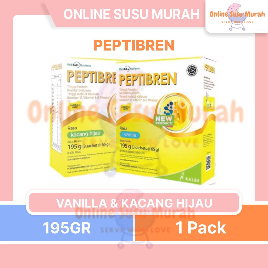 

PEPTIBREN 195 GR VANILLA KACANG HIJAU SUSU DEWASA 195GR SSKD