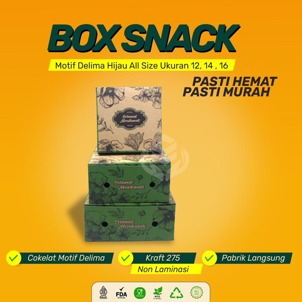 Dus Snack 12x12 Dus 12x14 Dus 12x16 Dus Kue Roti Dus Snack Box Motif