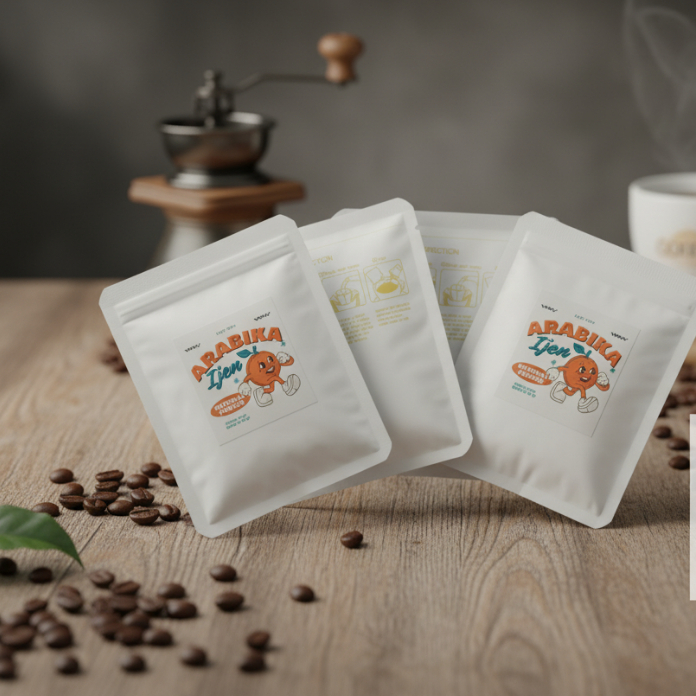 

Kafi Kopi Drip Bag Coffee - Arabika Ijen Natural 10g Siap Seduh