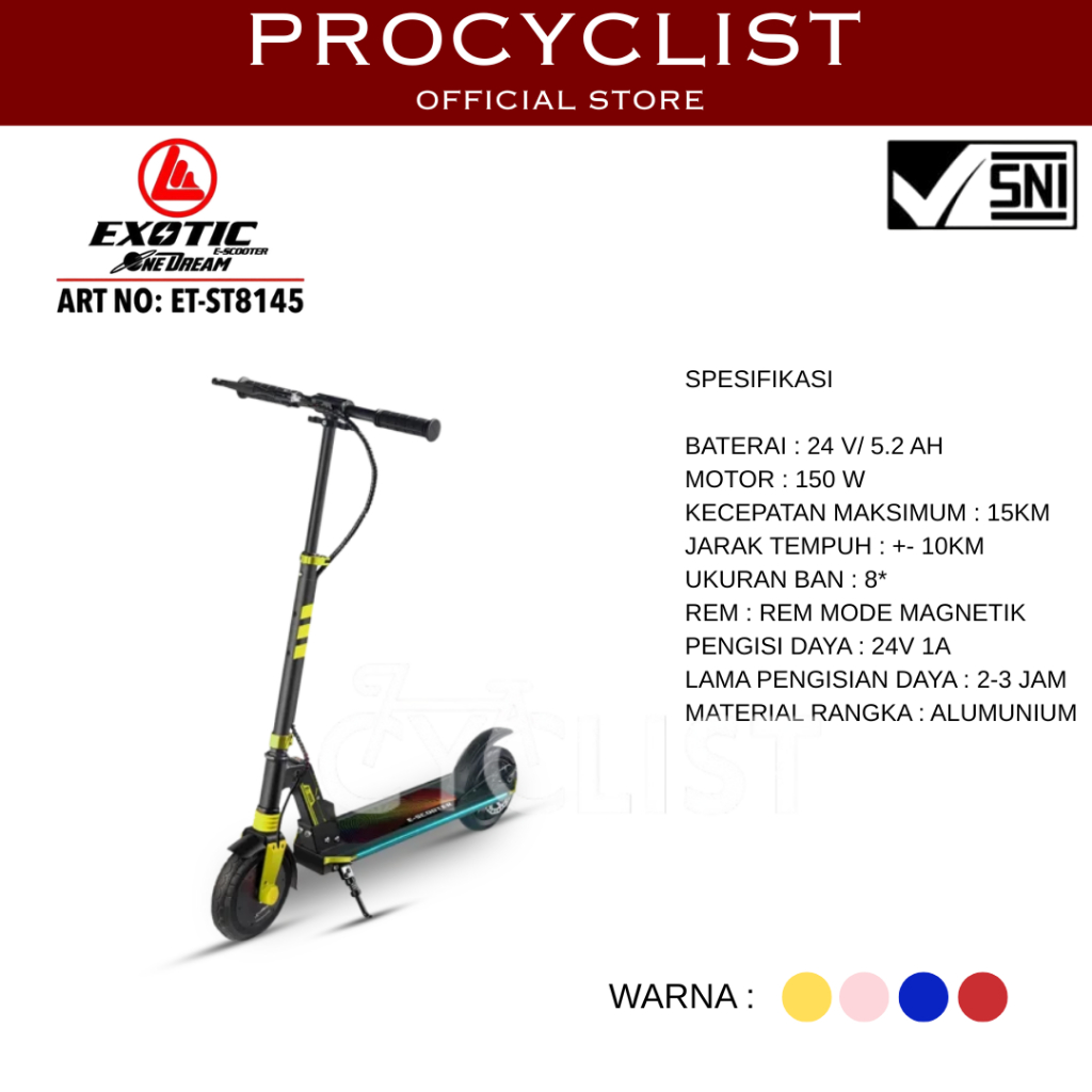 SCOOTER / SKUTER LISTRIK EXOTIC 8145 MAX 100KG