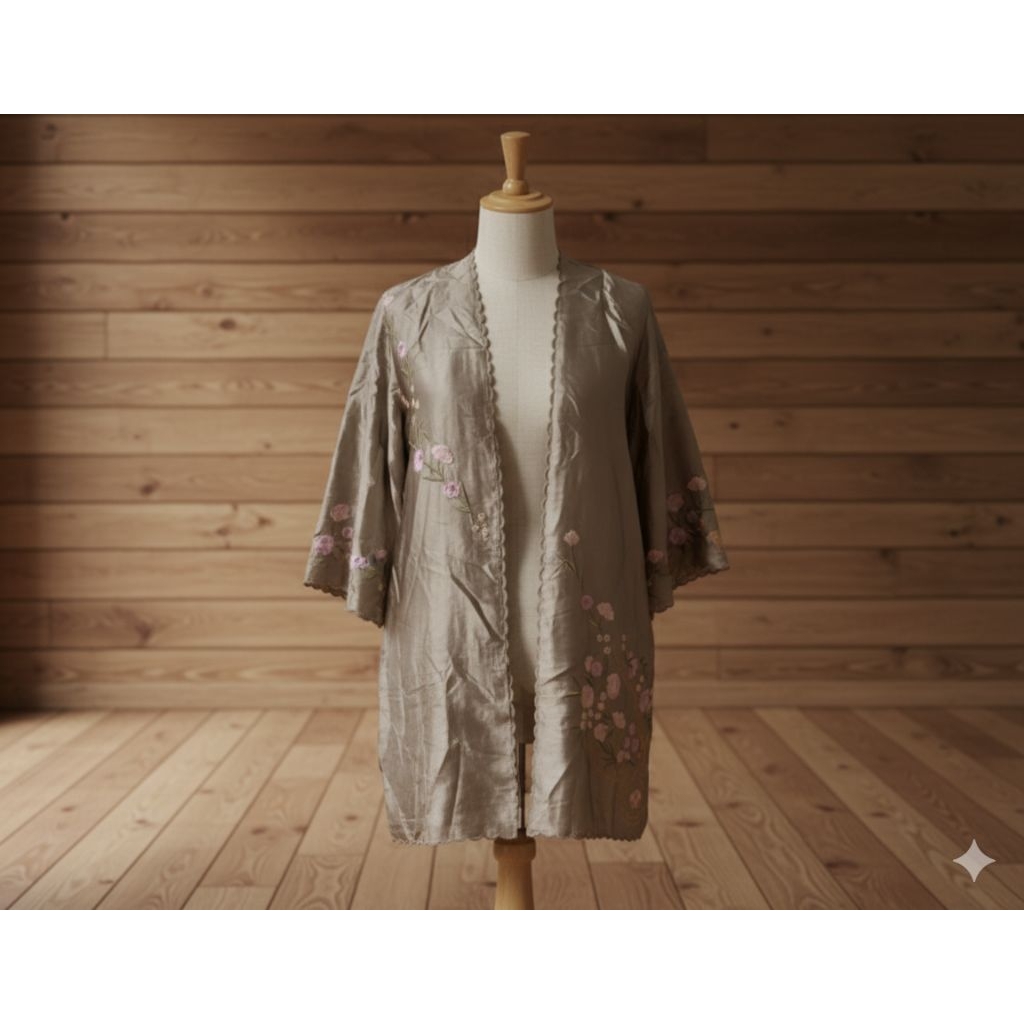 outer cewek wanita motif bordir preloved
