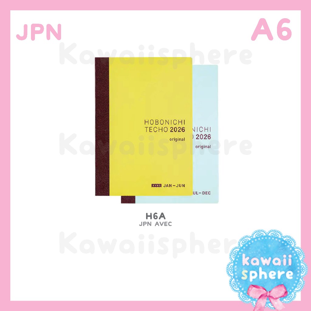 

Hobonichi 2026 A6 Avec | Hobonichi Techo 2026 Set 2 Buku (Jan-Jun, Jul-Dec) | PO Planner Jepang