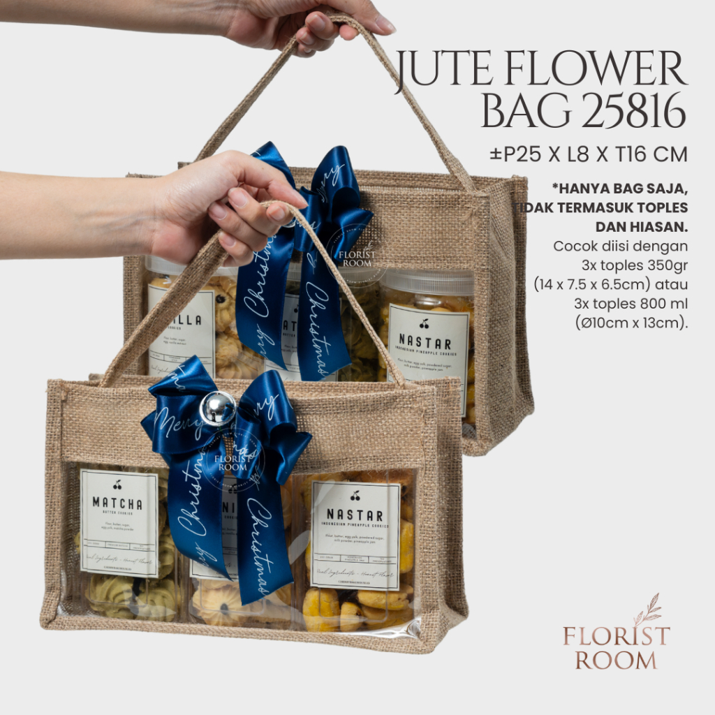 

Jute Flower Bag 25816 - Hampers - Gift - Hadiah - Christmas - Tas