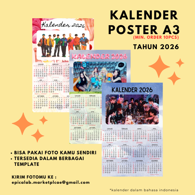 

[custom foto] Kalender Poster - Kalender 2026 ukuran A3+