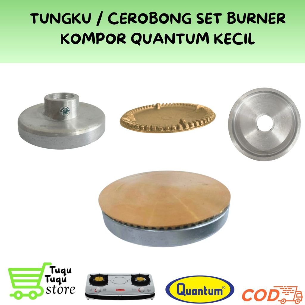 TUNGKU / DUDUKAN SET BURNER QUANTUM ORIGINAL 8 CM KECIL / KOMPOR GAS 2 TUNGKU