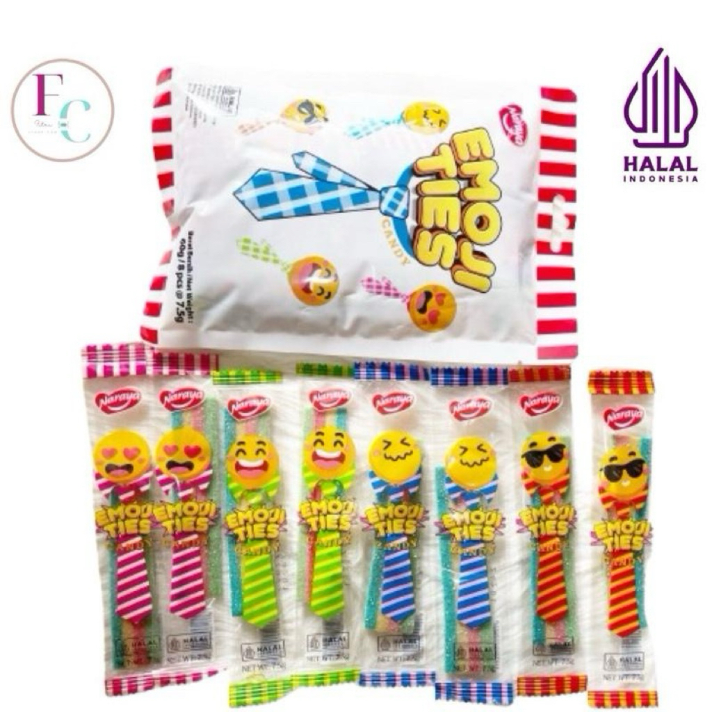 

Permen Jelly Naraya Emoji Ties 60g Bag isi 8 pcs