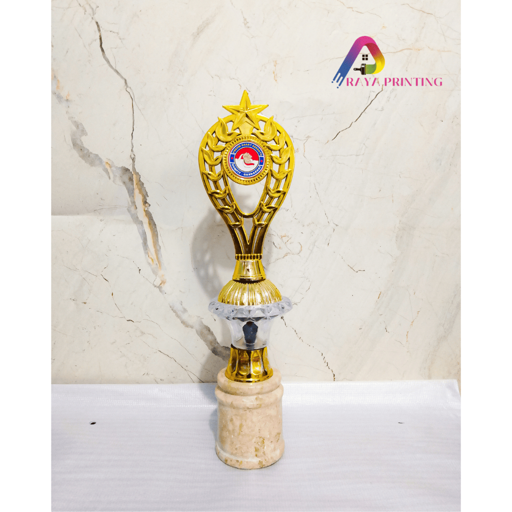 PIALA SATUAN DAN SET KACA ASBAK KOMBINASI MANGKOK TATAKAN MARMER