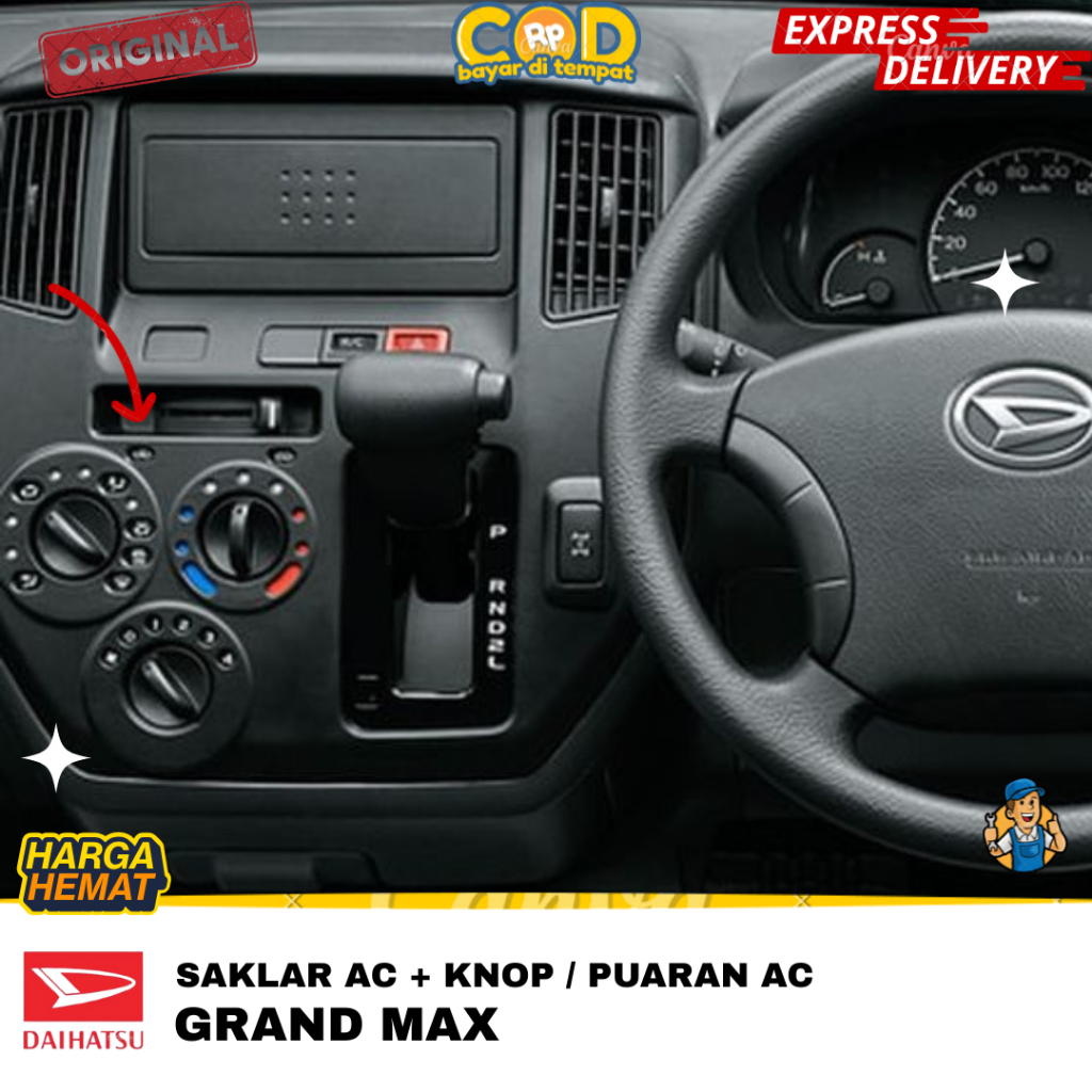 SAKLAR AC + KNOP PUTARAN AC 2 PCS DAIHATSU GRAND MAX ORIGINAL