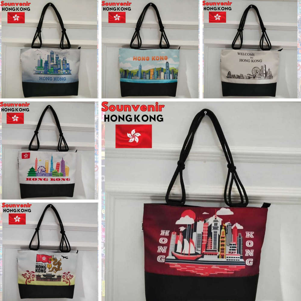 Tas Wanita Tote Bag Tali Sumbu - Souvenir Oleh-Oleh Hongkong