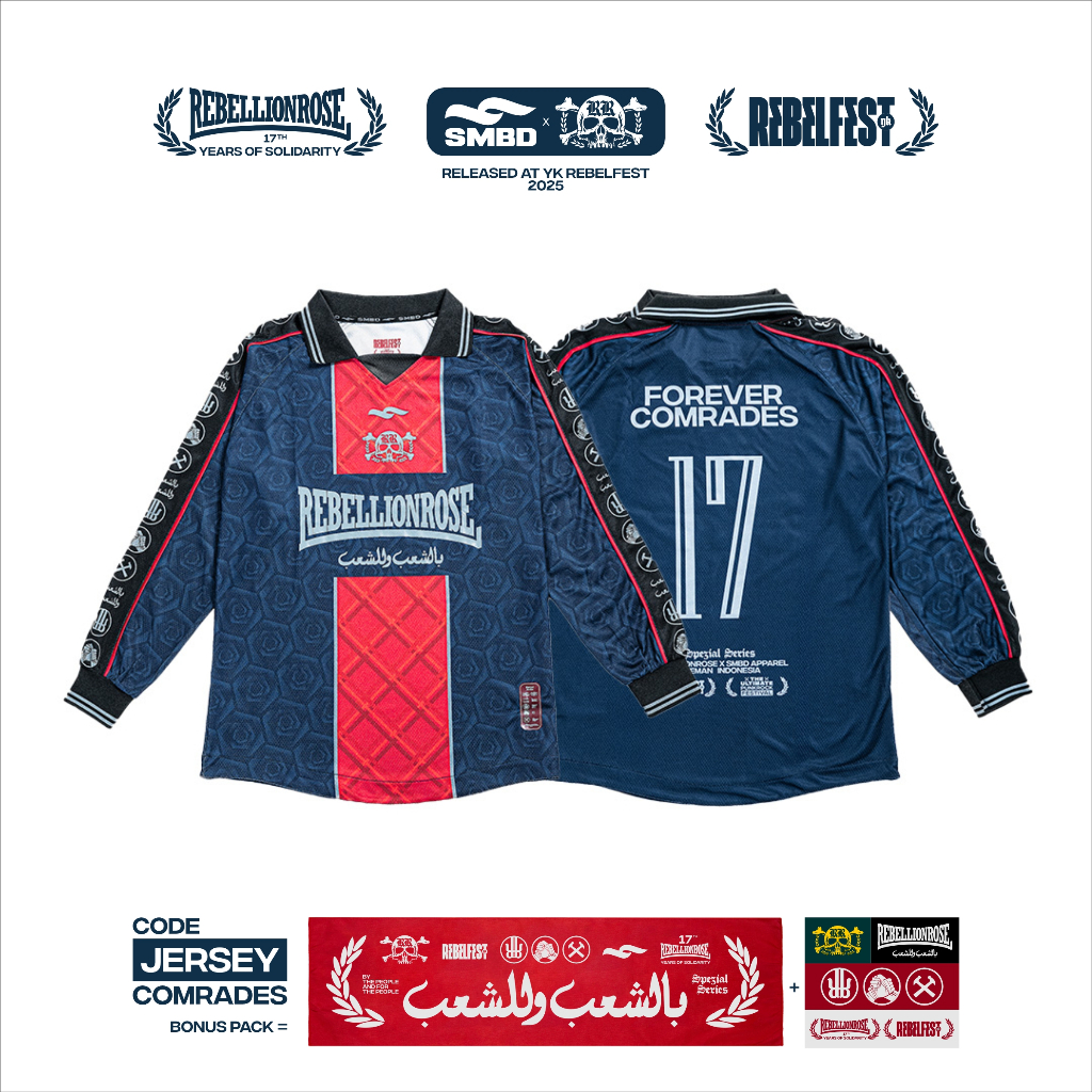 READY STOCK - REBELFEST - JERSEY COMRADES SMBD x Rebellion Rose 2025 Long Sleeves Lengan Panjang