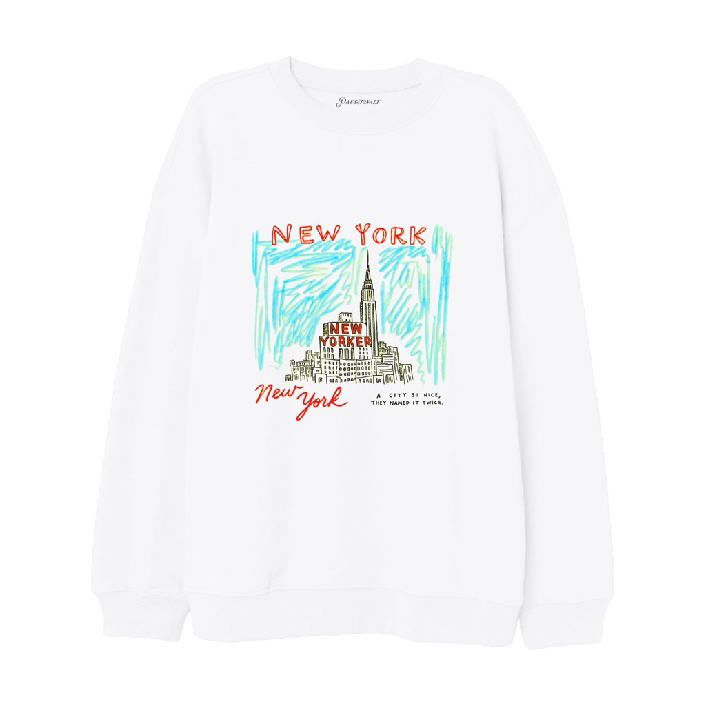 NEW YORKER CREWNECK - Unisex Graphic Printed Oversized Sweatshirt Sweater United States America Manh