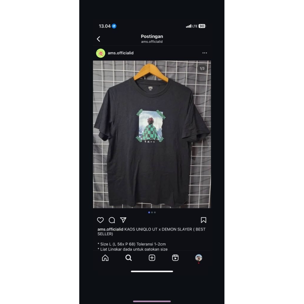 kaos ut x demon slayer hitam