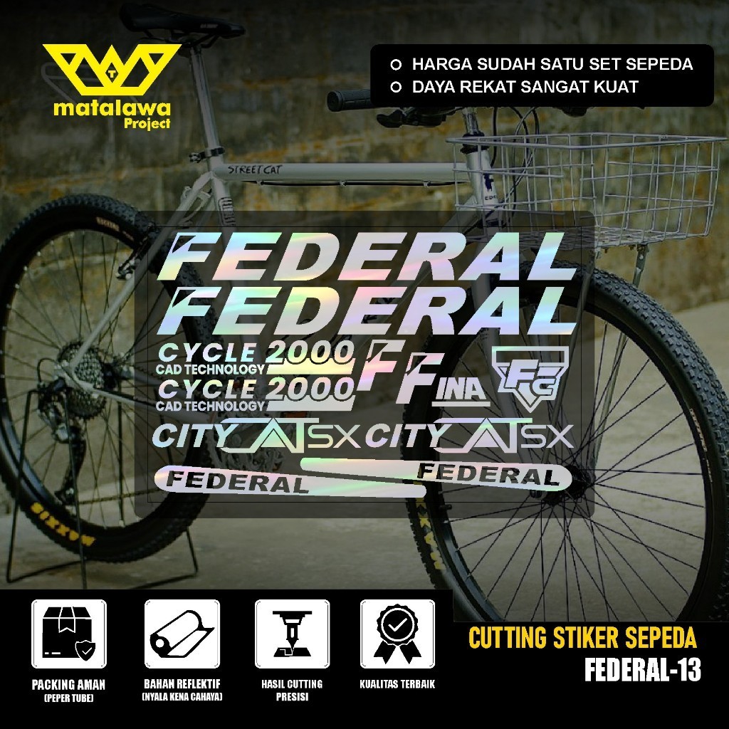 Stiker FEDERAL City Cat sx Cutting Sticker Sepeda Streetcat MG 33 MTB BIKE street cat 550 SX 13