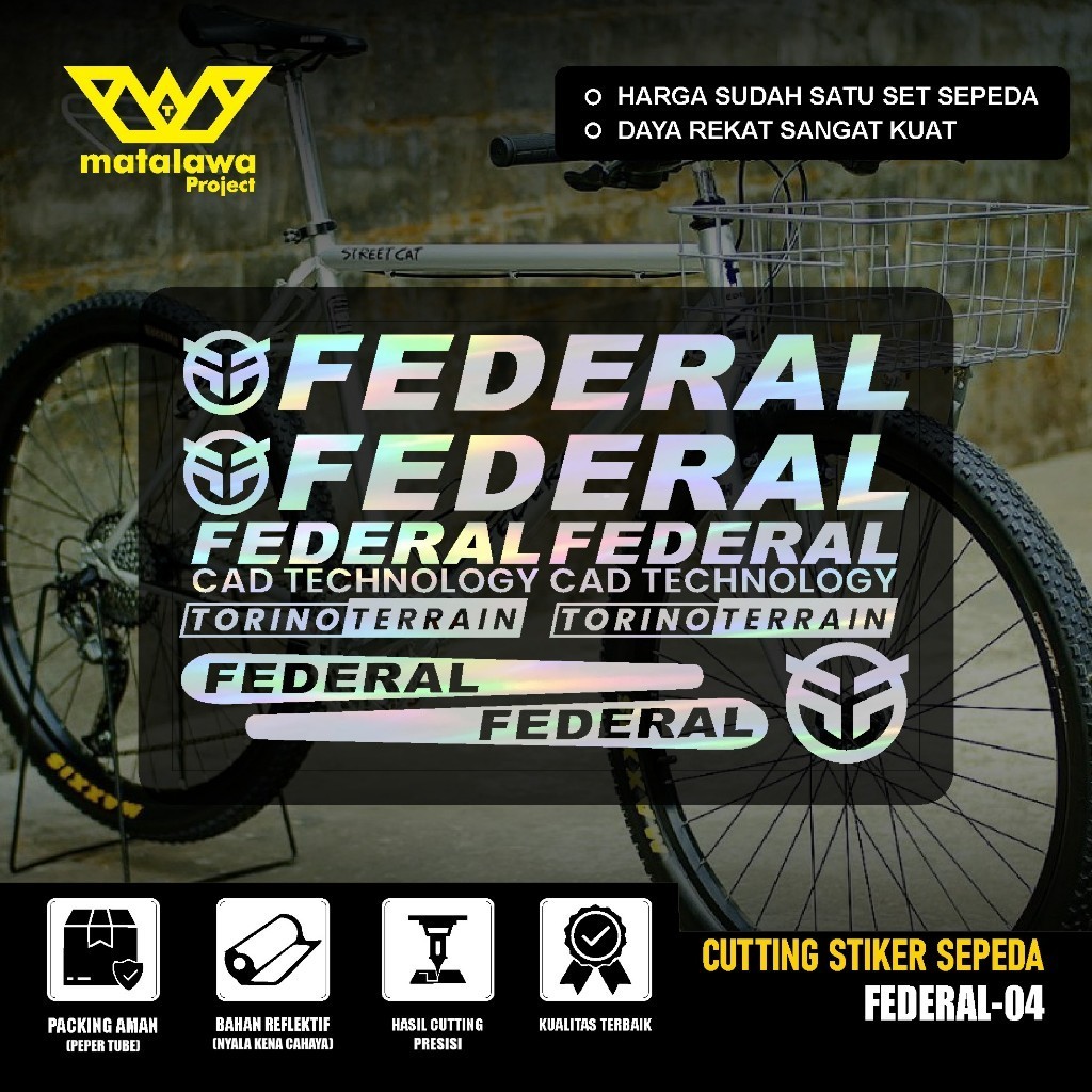 Stiker FEDERAL Pussy Cat Cutting Sticker Sepeda TORINO TERRAIN MG 33 MTB BIKE 550 SX SET 04