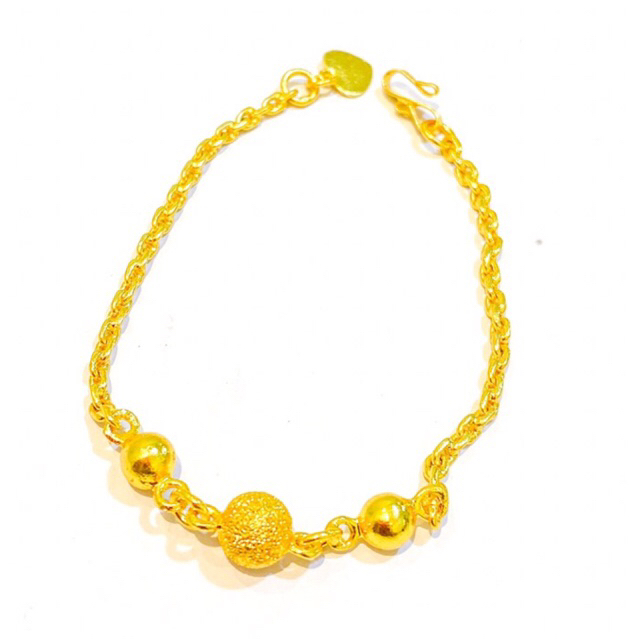 gelang boba tiga viral Lapis Emas 24krt Crum Emas Muda 18gram gelang Cewek Replika Premium Gold