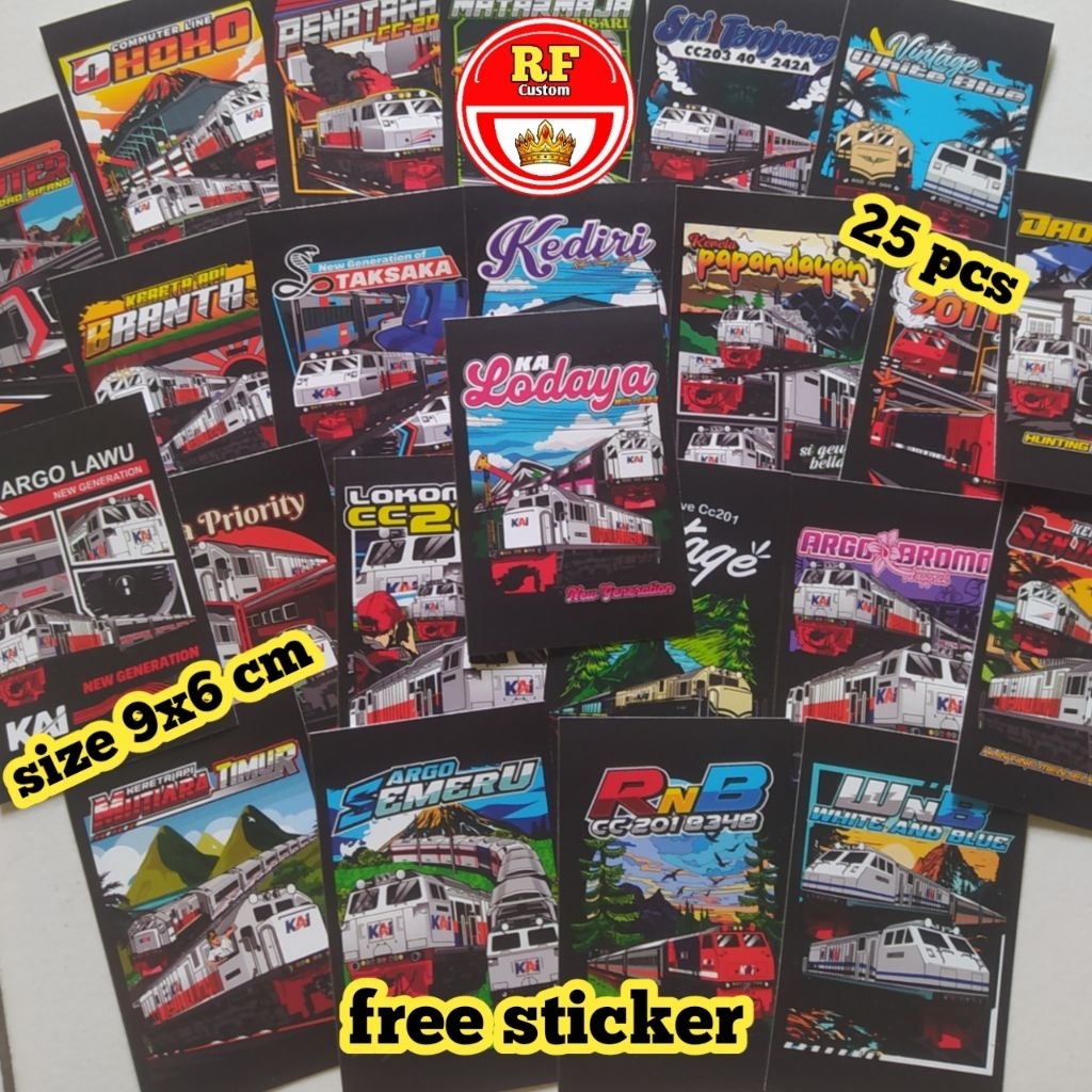 

(free sticker) 25 Pcs Sticker TCI Railfans Indonesia Terbaru KAI - Paket Sticker Kereta Api Indonesia Termurah