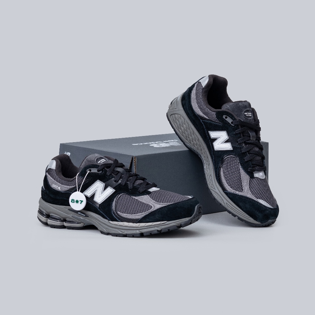 New Balance 2002R Black Dark Grey White