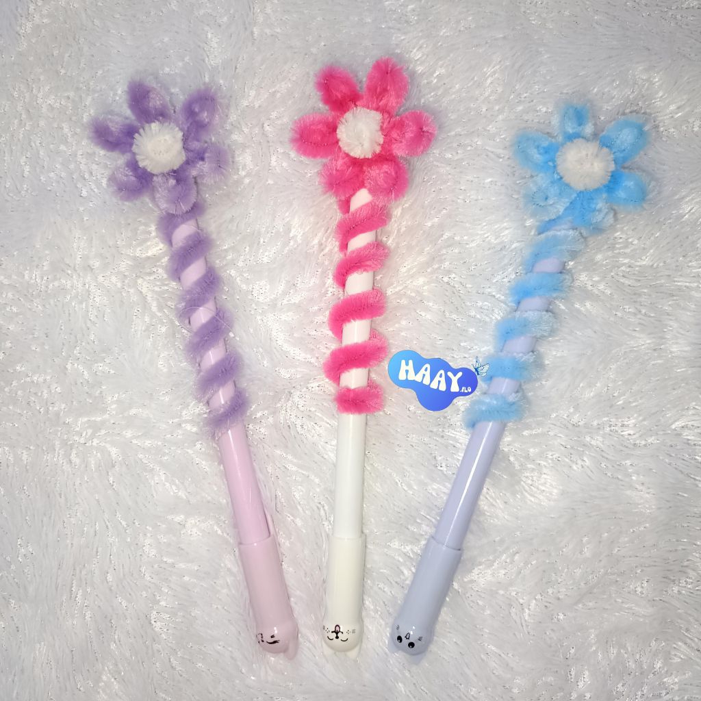 

HAAY.FLO - Pulpen Bunga Kawat Bulu | Pulpen Lucu | Stationery | Mini Gift | Gel Pen
