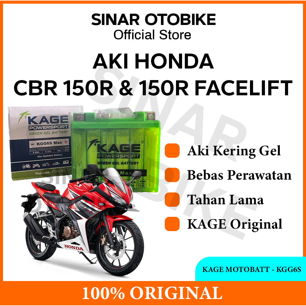 AKI CBR150R FACELIFT KAGE POWERSPORT MOTOBATT KGG6S