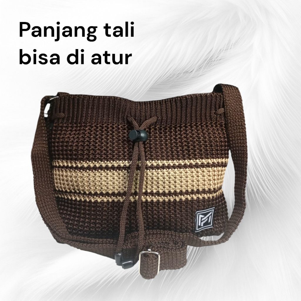 tas HP rajut strip tas selempang wanita terbaru anyaman
