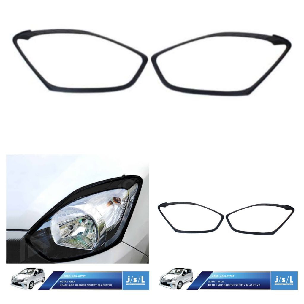 GARNIS LAMPU/COVER LAMPU DEPAN HITAM DOP AGYA AYLA 2014-2017 JSL