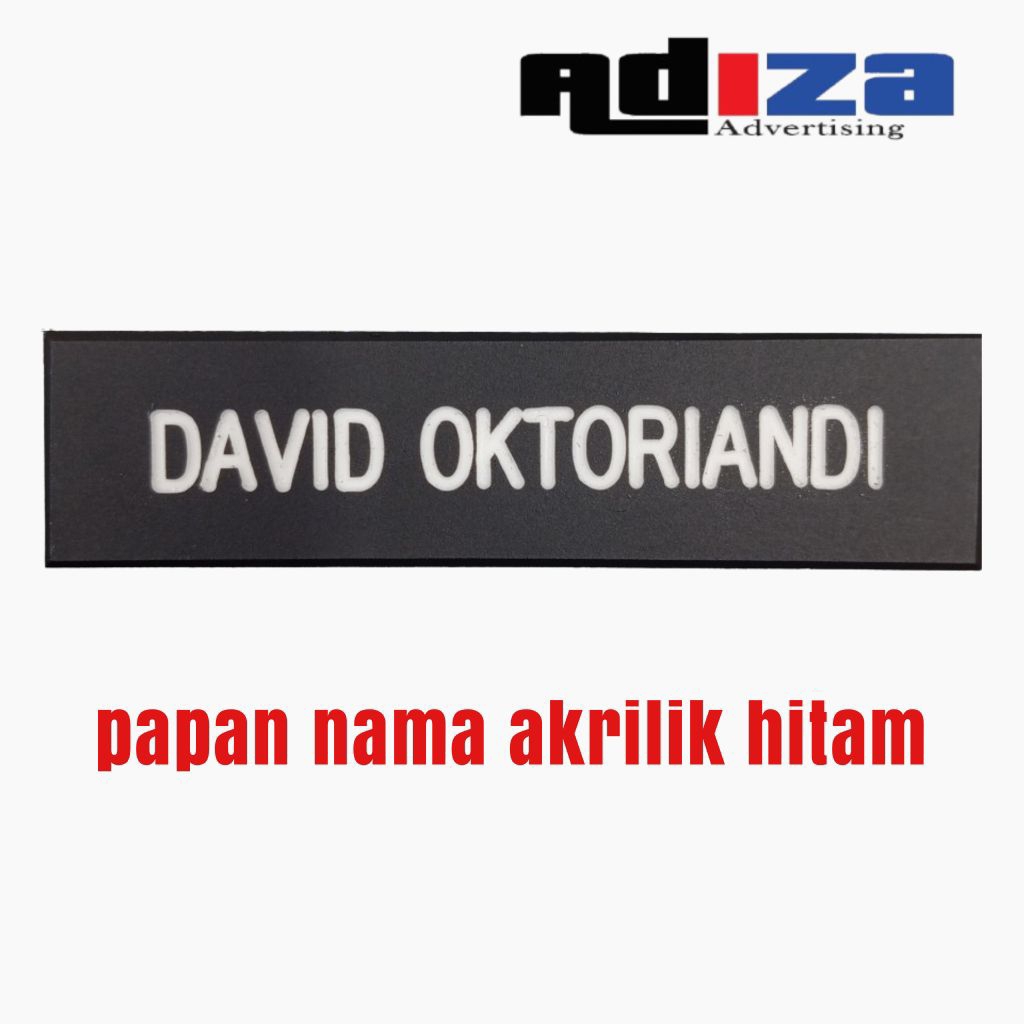 

Papan nama/name teg ukir akrilik hitam