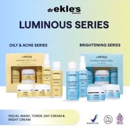 READY TERLARIS BAGUS SKINCARE DR EKLES LUMINOUS SRIES + FACIAL WASH INTERTEIMENT BRIGHTENING CREAM M