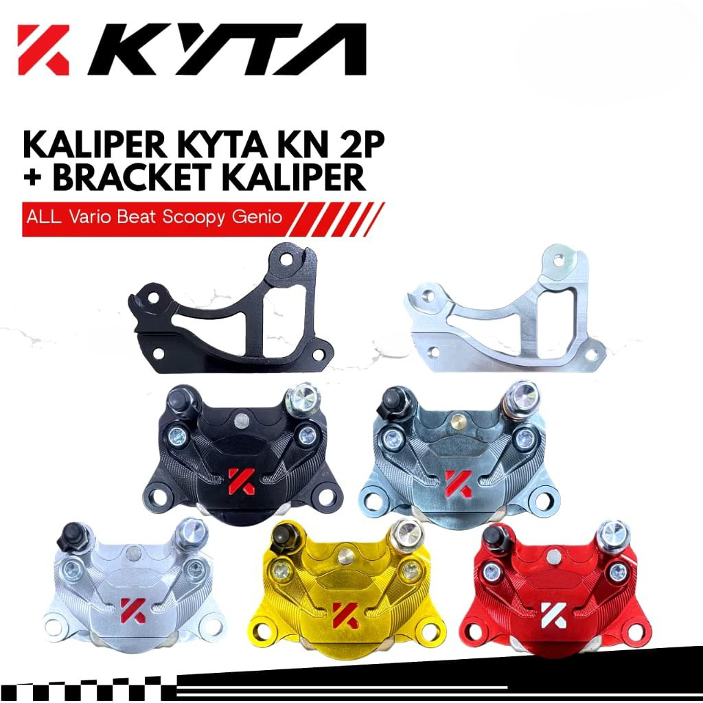 Kaliper KYTA KN 2 Piston 2P + Bracket Depan Disk 260mm Kaliper Vario 125 150 160 Beat Fi Old Scoopy 