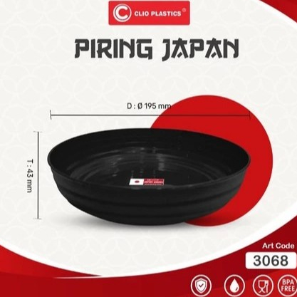 Piring Ulir Jepang Series Plastik Merek Clio / Piring Jepang 19CM