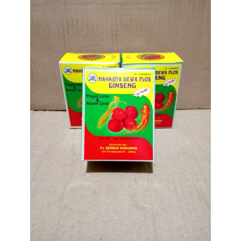 Jamu Mahkota Dewa Plus Ginseng Serbuk - 1 Pak Isi 10 Sachet