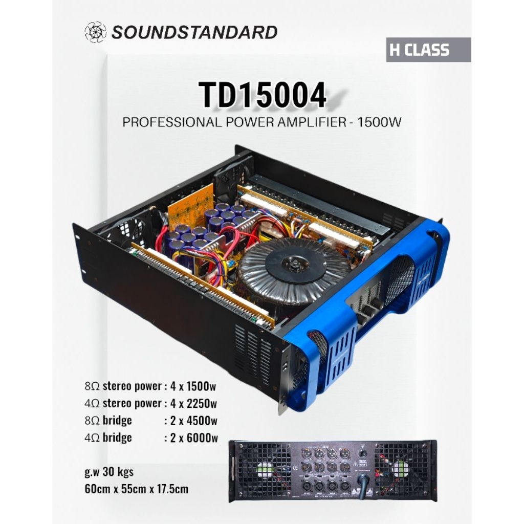 Power Amplifier / Soundstandard TD15004 NEW GEN / Kelas H / 4 Channel / SS TD 15004 - 1500W