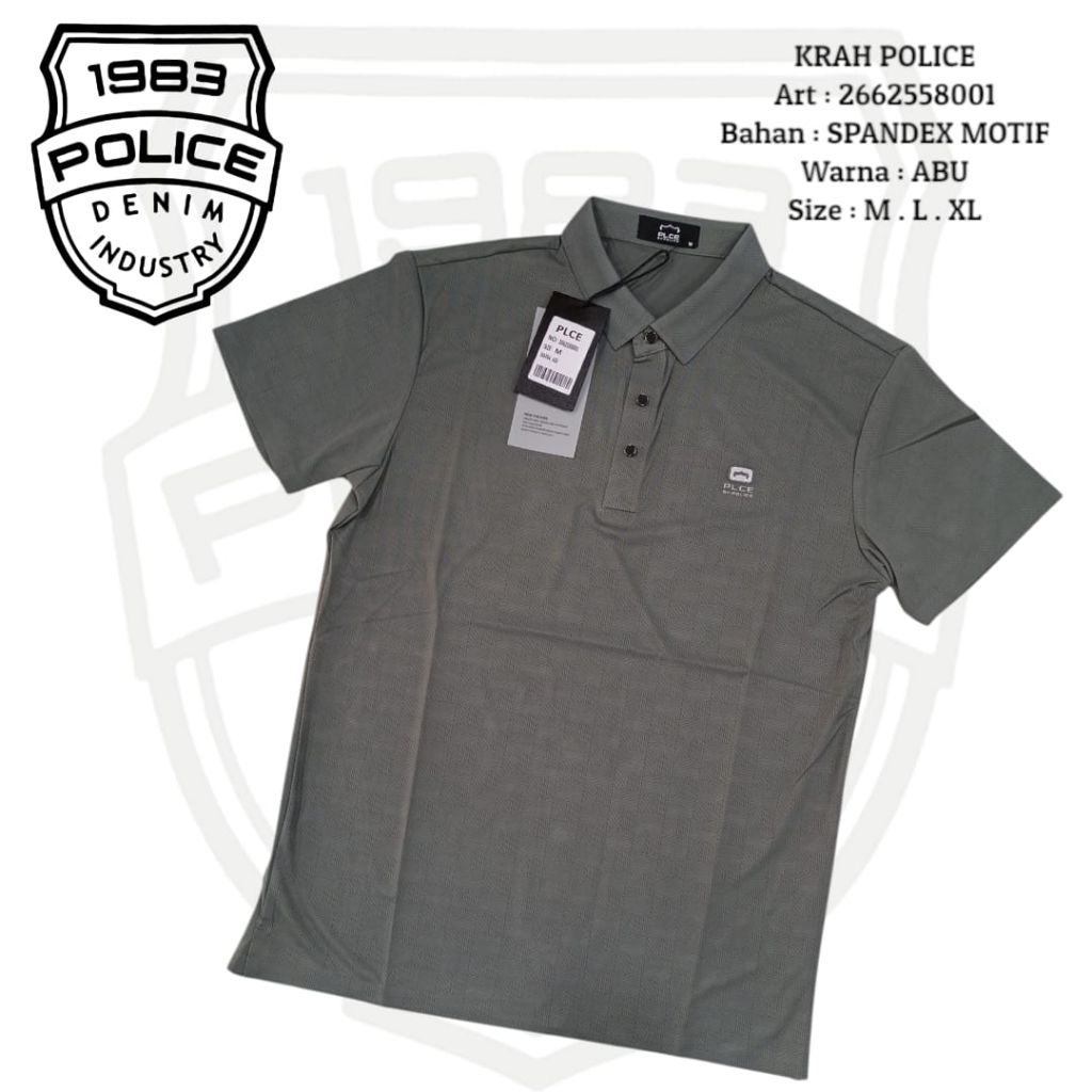 NEW STOK KAOS KERAH PLCE (Police) BAHAN TEBAL