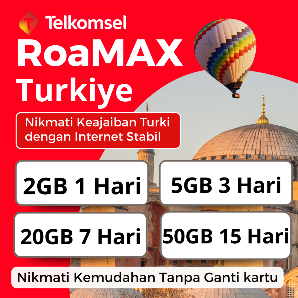 PROMO PAKET DATA ROAMING INTERNET TELKOMSEL ROAMAX UNTUK NEGARA TURKI