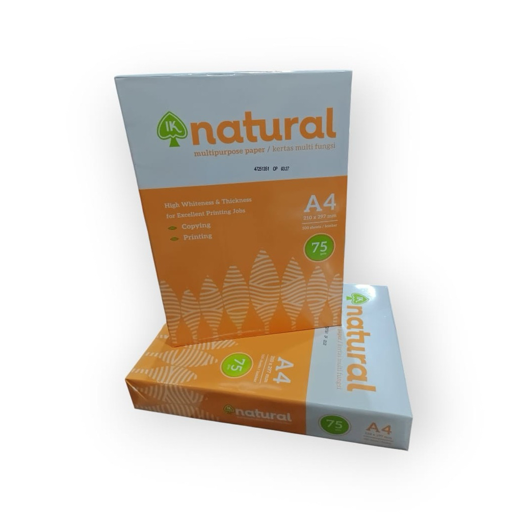 

NATURAL KERTAS HVS A4 F4 75gsm / KERTAS PRINTER