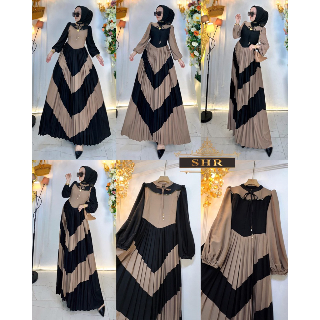 “BY SHR ORI NEW” READY MAXI DRESS CAPPUCINO WOLLFIS ZIPPER BY SHR ORI