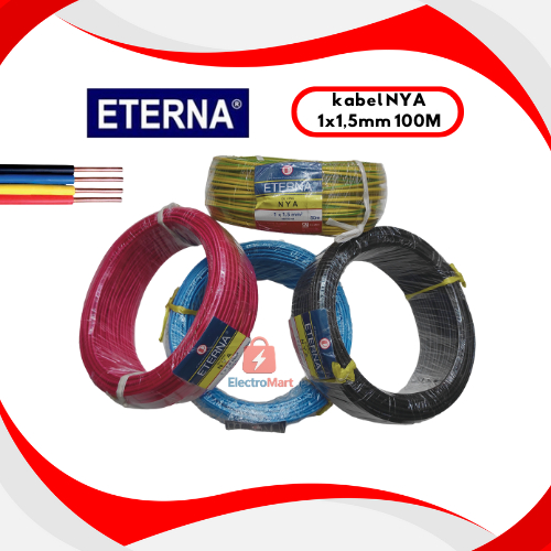 Kabel NYA 1x1,5mm 100Meter - Kabel Eterna Tunggal NYA 1x1,5mm 100Meter - Kabel Eterna 1,5mm 100Meter