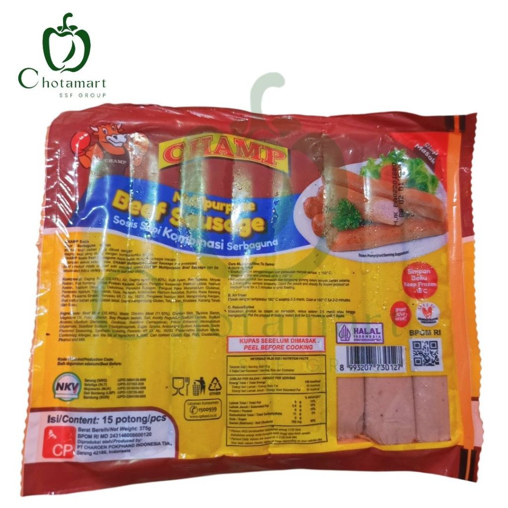 

Sosis Sapi Champ Frozen 15pcs
