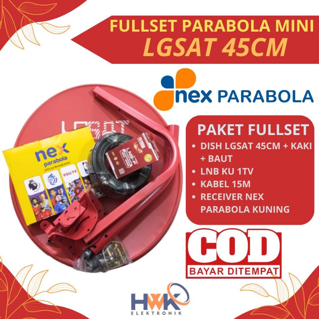 Paket komplit parabola mini 45CM ku band NEX PARABOLA  MNC grup gratis 1 tahun murah meriah