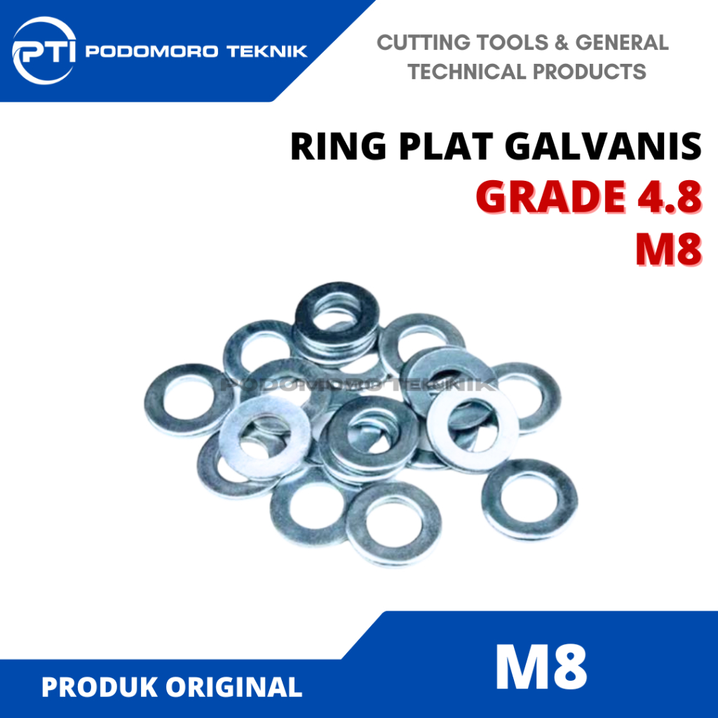 Ring Plat Putih M8 Galvanis Spring Washer M8 Grade 4.8