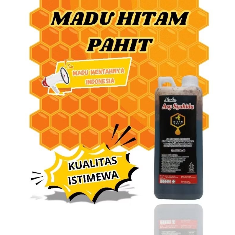 

Best Natural Honey Madu Hitam Pahit Murni 1Kg 100% Asli tanpa campuran Madu Alami dari Hutan