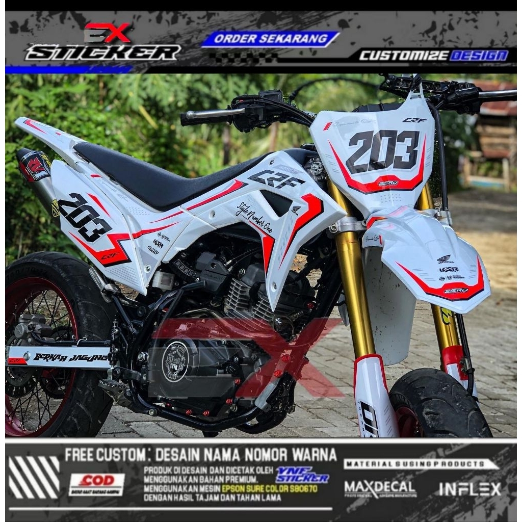 DECAL CRF supermoto  SIMPEL BEBAS CUSTOM