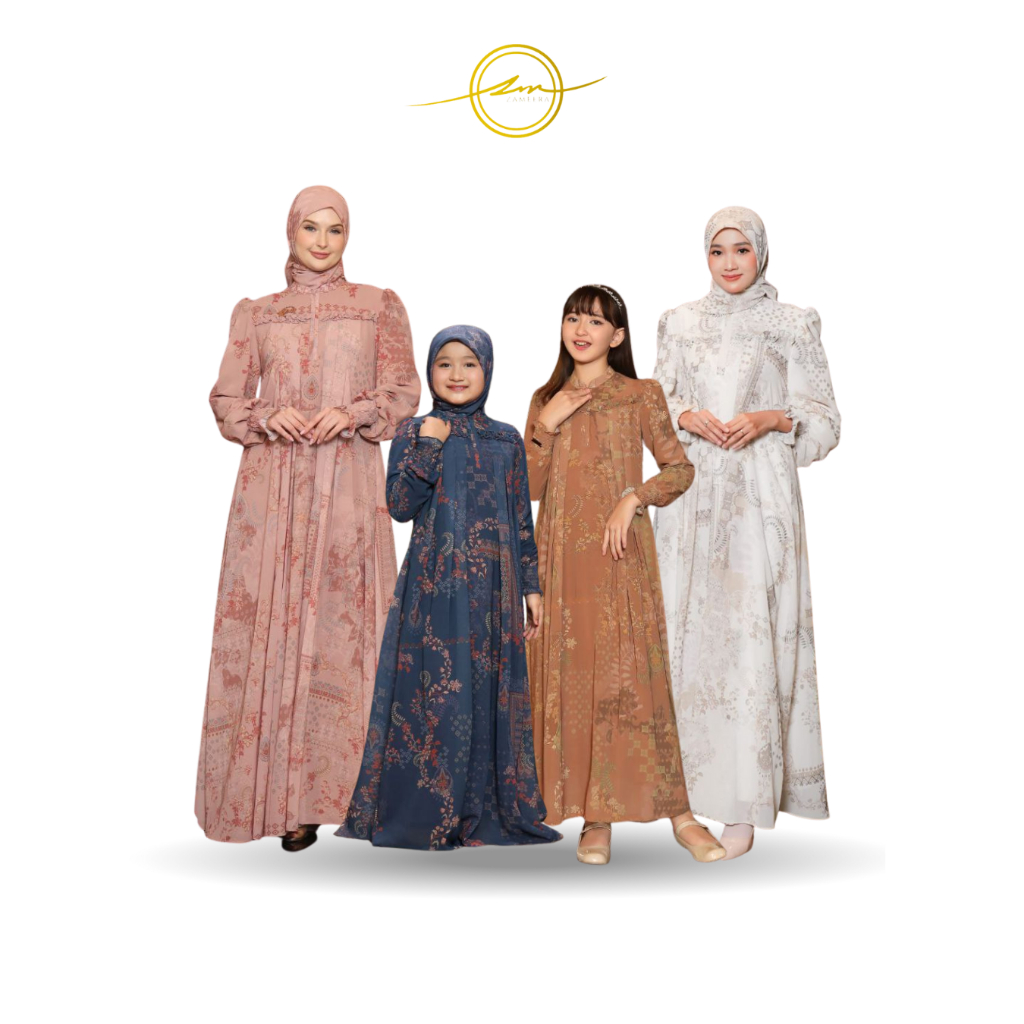 Sedayu Family Set Mom Style B By Zameera Set Gamis Hijab