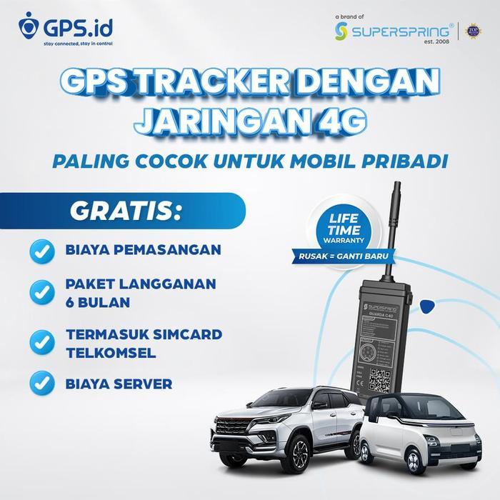 GPS.id Plus GUARDA C40 GPS Tracker Pelacak Kendaraan Jaringan 4G Matikan Mesin Jarak Jauh - Gratis P