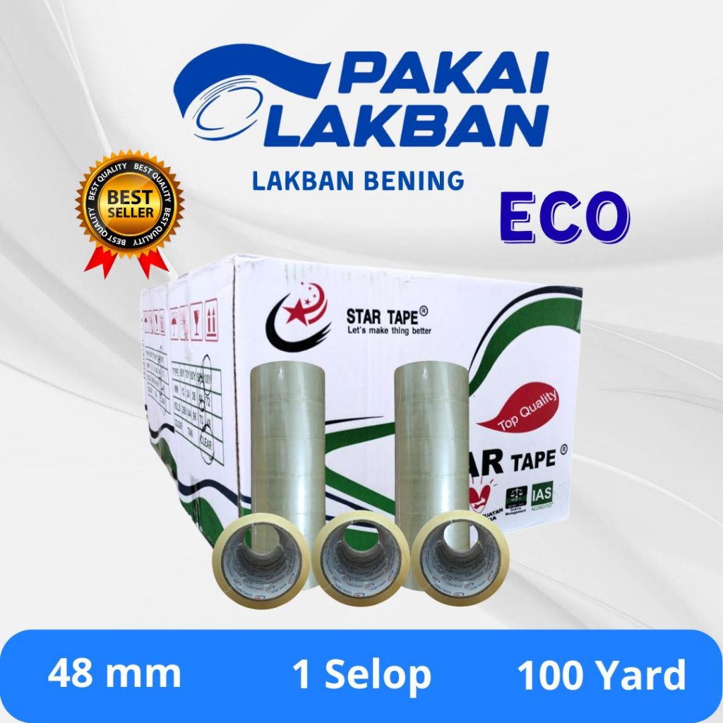 

PAKAILAKBAN Lakban Bening Ukr 48 MM x 100 Yard ( EKONOMIS ) 1 SELOP isi 6 Roll( 6 pcs ).
