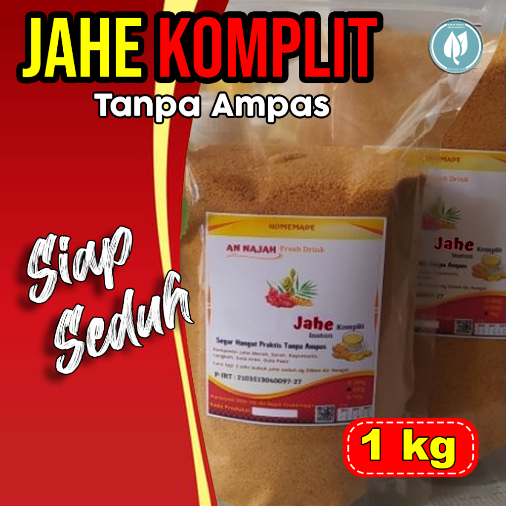 

Bubuk Herbal Jahe Komplit Premium - Langsung Seduh & Tanpa Ampas - Kemasan 1kg 1 kg kilogram - bisa COD
