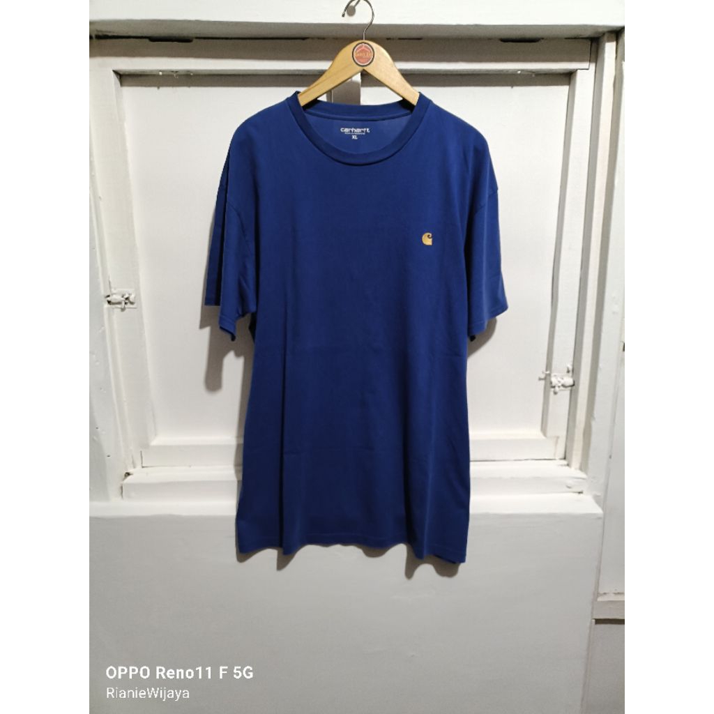 Carhatt Wip Loose Fit Logo Emboidered Gold T-shirt